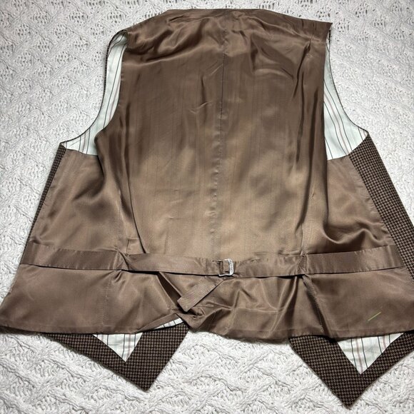 Polo Ralph Lauren Premium Wool Cashmere Vest Brown Plaid Made in Italy NWOT - Picture 10 of 13